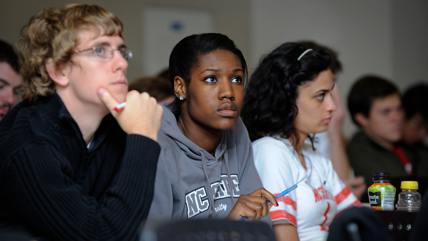 Biomedical engineering classroom with diverse students