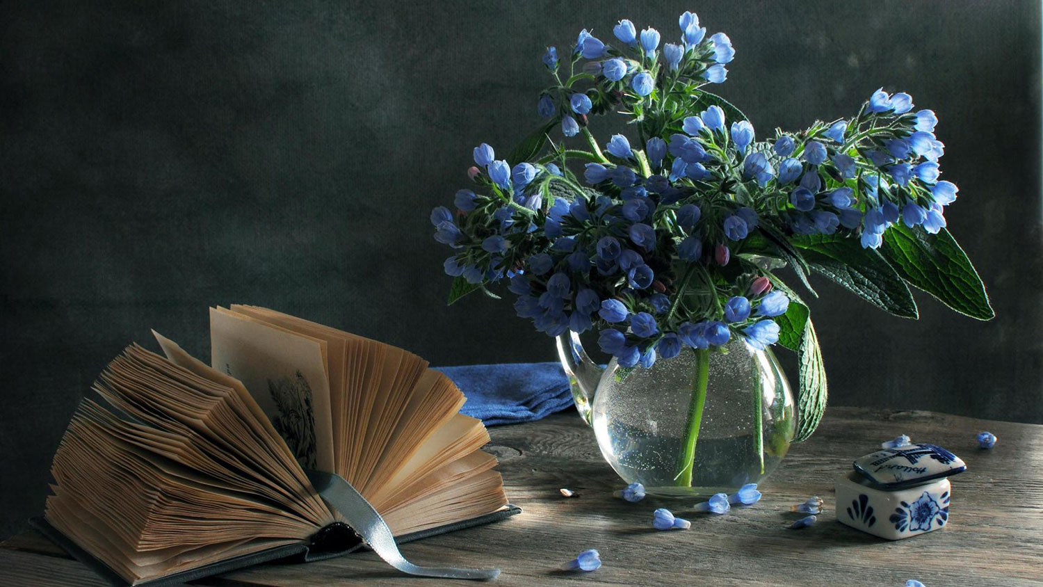 Book and flowers