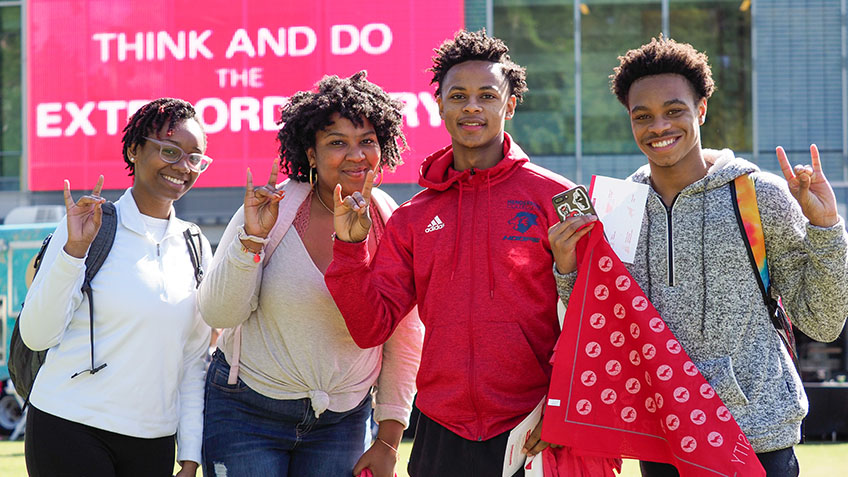 African American Students showing the Wolfies